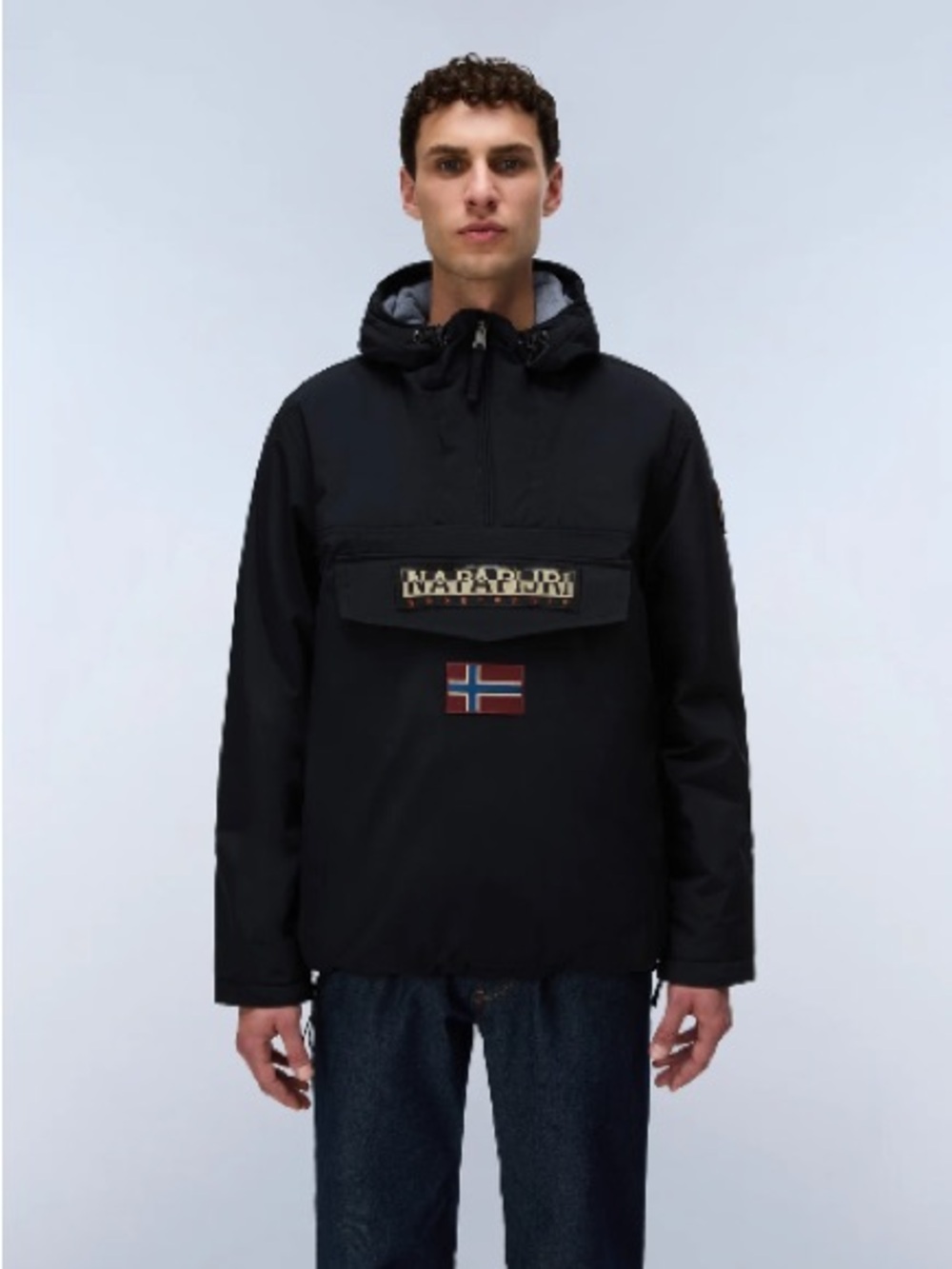 Napapijri Geographic Rainforest Winter Pullover Anorak Jacket Black Medium